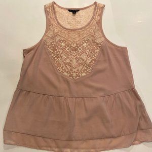 AEO Rose Tank with Lace detailing
